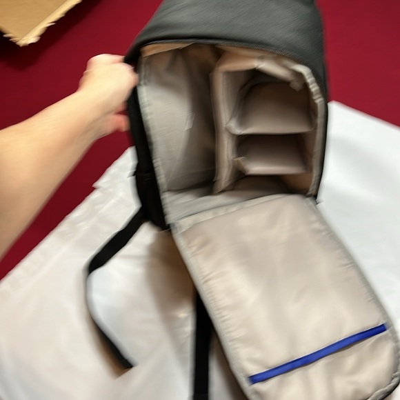 ONN Black Camera Carrying Backpack zip Pocket Dividers For Camera Adjustable bag - Picture 7 of 11